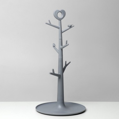 Standing for jewelry "Wood with heart", 18.3 × 36 cm, gray color-2