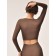 Crop Top female with long sleeve Mirey Crop Top Manica Lunga, size 46-48, dark brown color