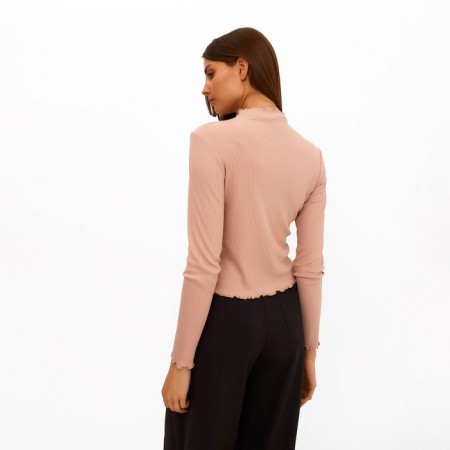 Women's turtleneck Minaku: Basic Line, color is light beige, size 46-1