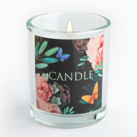 A glass for a candle with a Candle sticker, 5 x 6 x 5 cm-4
