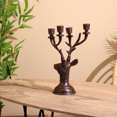 Summary for 4 candles "deer" aluminum 16x12x32 cm-3