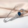 Pin "heart" halves, 7.5 cm, white blue in silver