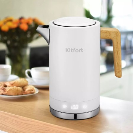 Electric kettle KitFort KT-6189, Metal, 1.7 L, 2200 W, adjustment T °, ​​White-7