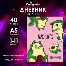 Universal diary for grades 1-11, avocato, solid cover 7BC, glossy lamination, 40 sheets