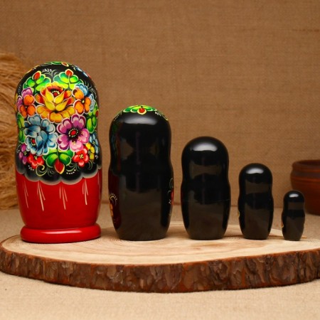 Nesting doll "flowers", 5 puppet, suite, mix-9