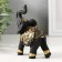 Polystone souvenir "Black Elephant in the Golden Rich Popon" 8x5x10.5 cm