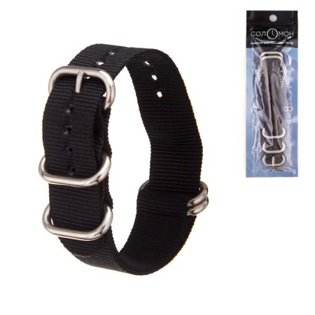Solomon watch strap, 18 mm, l-27 cm, black