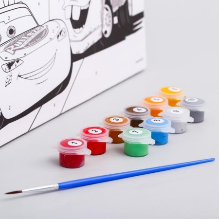 Picture on numbers for children "Lightning McQueen and master" 20x30 cm, cars-2