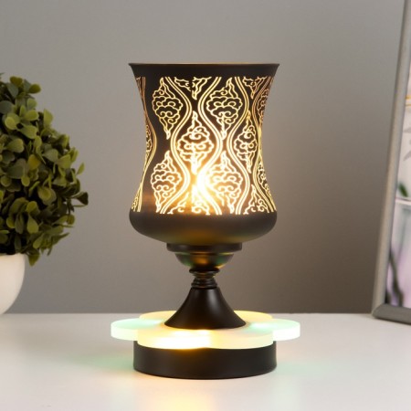 Aroma lace with backlight "Patterns" GU10 35W+RGB black 11x11x23 cm-1