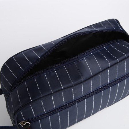 Road cosmetic bag, lightning department, external pocket, blue color-2