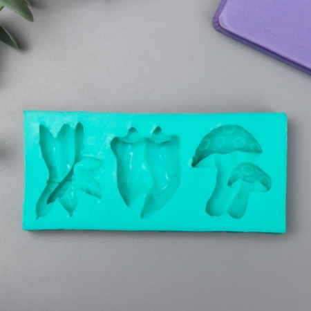 Mold silicone "Pepper, mushrooms and cucumbers" 3 objects 5x11.6 cm-1