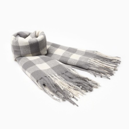 Women's scarf, gray color, size 100x100 cm