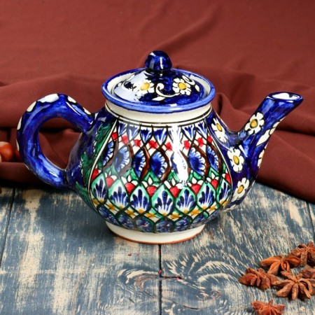 Rishtan ceramics "Patterns", 700 ml, blue-1