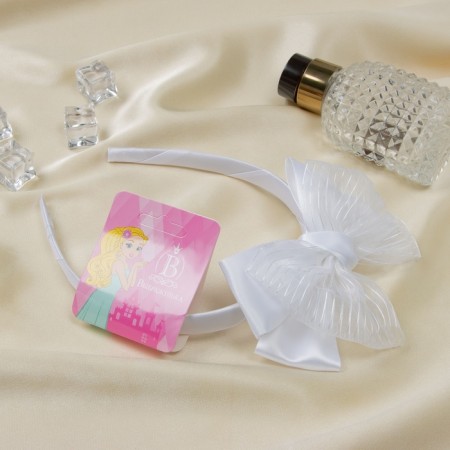 Hair cap "Schoolgirl" strips, 1 cm, white-1