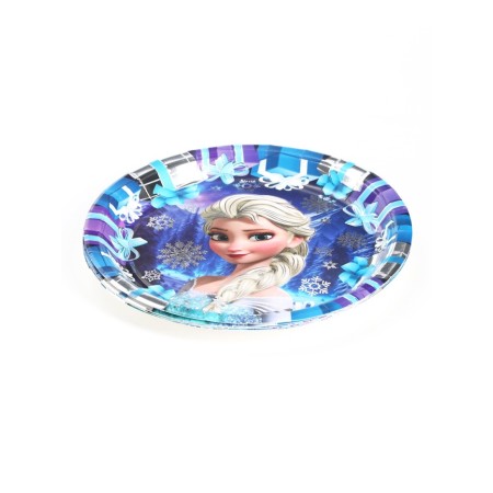 A disposable paper plate with embossing, 18 cm, cold heart-1