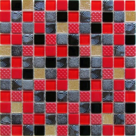 Glass mosaic Bonaparte, Poker 300x300x6 mm