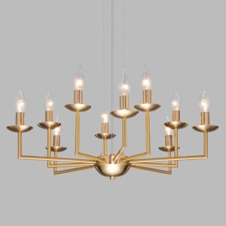 Ceiling Lamp EUROSVET CARISO 60150/10, E14, 10x60W, 700x700 mm, brass color-1