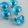 Handle for the casket Metal "Crystal blue-green" silver 2.6x2.6x2.4 cm