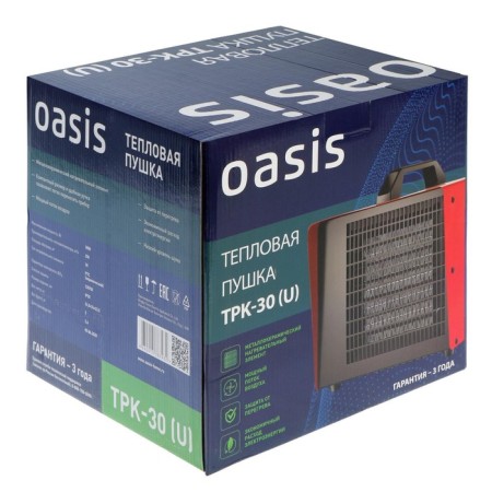 Thermal gun Oasis TPK-30, Electr., 1/2/3 kW, 250 m3/h, up to 30 m2 + drill as a gift-6