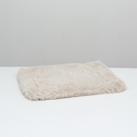 Fur mattress, long pile, 45 x 30 x 2 cm, beige