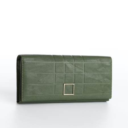 Women's wallet on magnet, green color