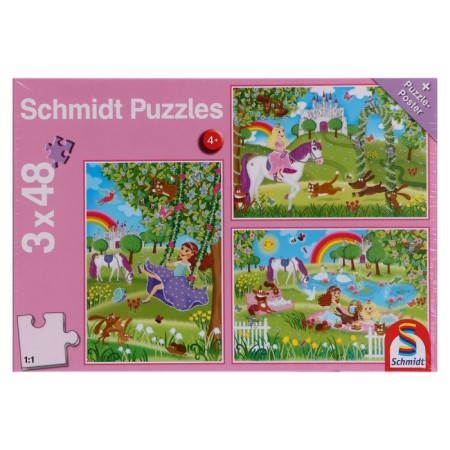 Puzzle "Princesses on a walk", 3 × 48 elements-1