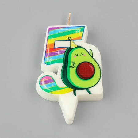 Candle in the Avocado cake, number 5, 6.5 cm-2