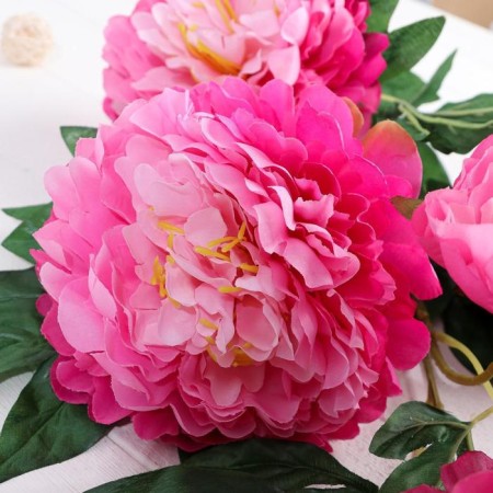 Artificial flowers "Kustovoy Pion" 5 buds, 15x110 cm, lilac-pink-1