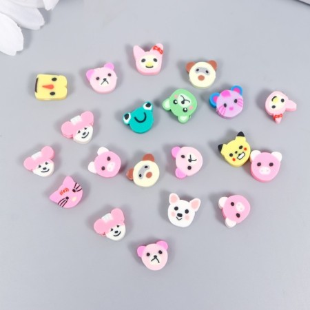 Beads for PVC Creativity "Muzzle Beasts" mix set 20 pcs 1x1x1 cm