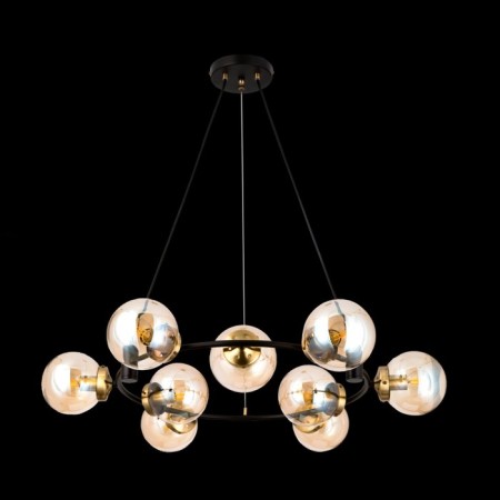 Suspended chandelier Citilux "Planet" CL105195, 80x80x30 cm, 9x40W, E14, brown color-1
