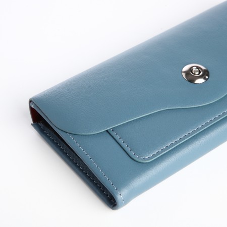 Women's wallet on magnet, blue color-2