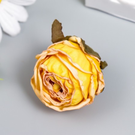 Budon on the leg for decoration "Pionovid rose yellow" 4x5 cm-1