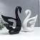 Souvenir Ceramics "Swans White and Black" set 2 pcs 21x18 24x21 cm