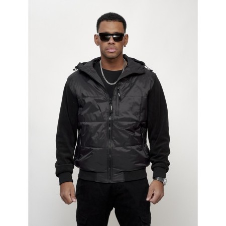 Sports male jacket, size 48, black color-3