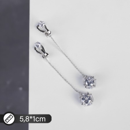 Clips "Feeling" on the chain, ball 10, white color in silver