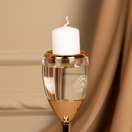 Summary metal, glass for 1 candle “Serene”, color gold 11 x 11 x 25.5 cm-17