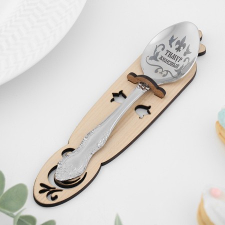 A spoon is registered, tea, with an engraving "Timur", h = 14