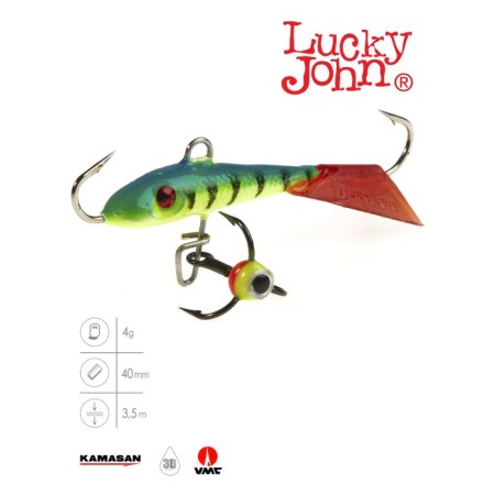 Balancir Lucky John Fin 3 + tee, 4 cm, color 36rt blister