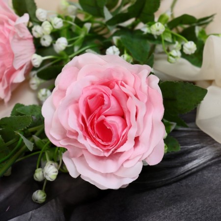 Artificial flowers "rose gallant" 8x62 cm, pink-1
