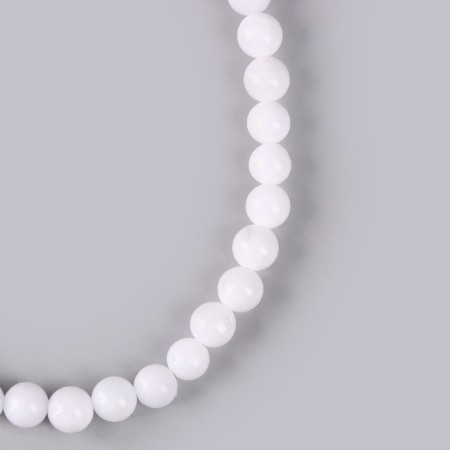Beads made of natural stone "White Agat" set 58 pcs., Size 1 pc. - 6 mm-3