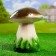 Garden figure "White mushroom with grass" 22cm