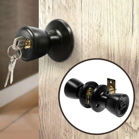 Latch 1203, with a key, matte black color