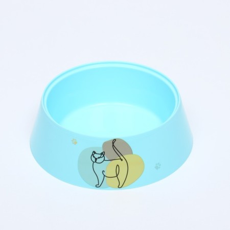 MIR-MUAU bowl for cats 300 ml, 14.5 x 14.5 x 4 cm, blue