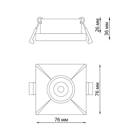 Lamp built -in Novotech. Metis, 50W, GU10, 32x76x76 mm, white color-1