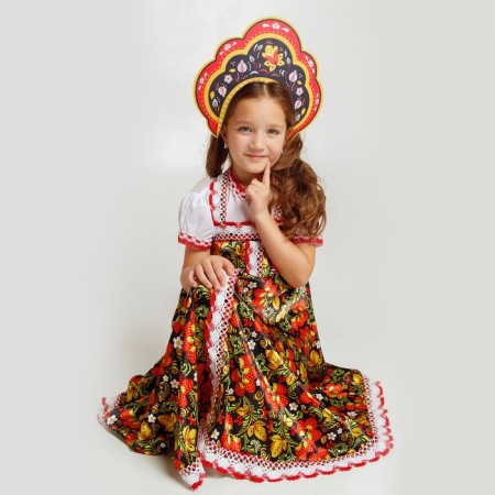 Carnival kokoshnik "Russian beauty" from felt, with application-6