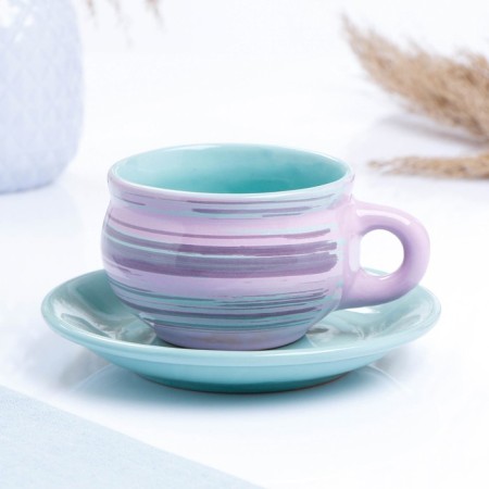 Tea couple "Borisovskaya" 0.25l / 9x6cm + saucer 15cm, lavender