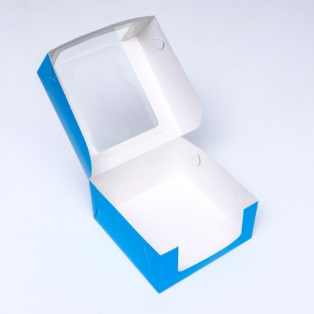 Confectionery packaging with a window, blue, 21 x 21 x 10 cm-3