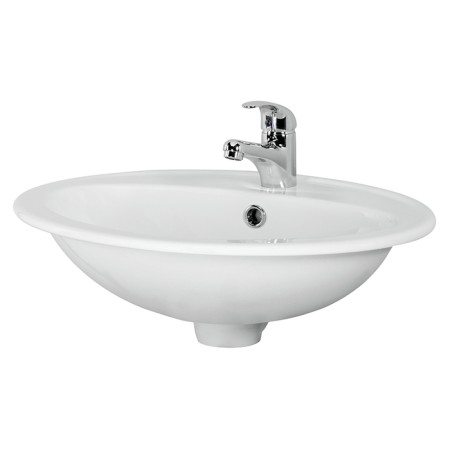 The built -in sink Cersanit Calla 54, on the countertop, round, 1 ed., White