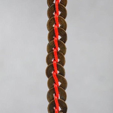 Bronze suspension 18 coins d = 1.5 cm h = 33cm-1