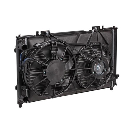 Cooling unit (radiator+condenser+fan) for prior car Halla Lada 2170-8112010, Luzar LRK 0127-1